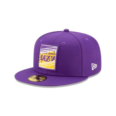 Purple Los Angeles Lakers Hat - New Era NBA Crop 59FIFTY Fitted Caps USA2485601